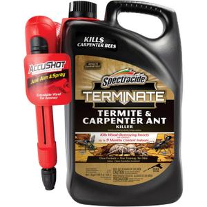 Spectracide Terminate Termite And Carpenter Ant Killer 1.33 Gallons, Includes AccuShot Sprayer, Light Yellow/Water White