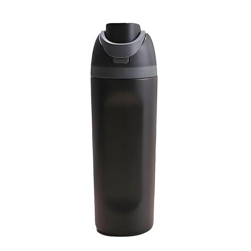Generic Insulated stainless steel kettle with straw, ideal for sports and travel, BPA-free (black), Same capacity