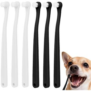 6 Pcs Puppy Tooth Brushing Kit, Dog Toothbrush Small Cat Toothbrushes Kit Mini Head Soft Nylon Bristles Portable Pet Tooth Brush Travel-Friendly Puppy Dog Deep Clean Toothbrush for Small Dogs Cats