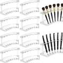 SOUJOY 8 Pack Acrylic Pen Display Stand, 6-Slot Pen Holder Rack, Eyebrow Pen Stand, Makeup Brush Rack Organizer for School Office Home Store