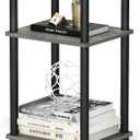 Furinno JUST Side Table, 3-Tier End Table, Open Shelves Night Stand, Bedside Table, Toolless Assembly, for Living Room, Bedroom, Bathroom, French Oak