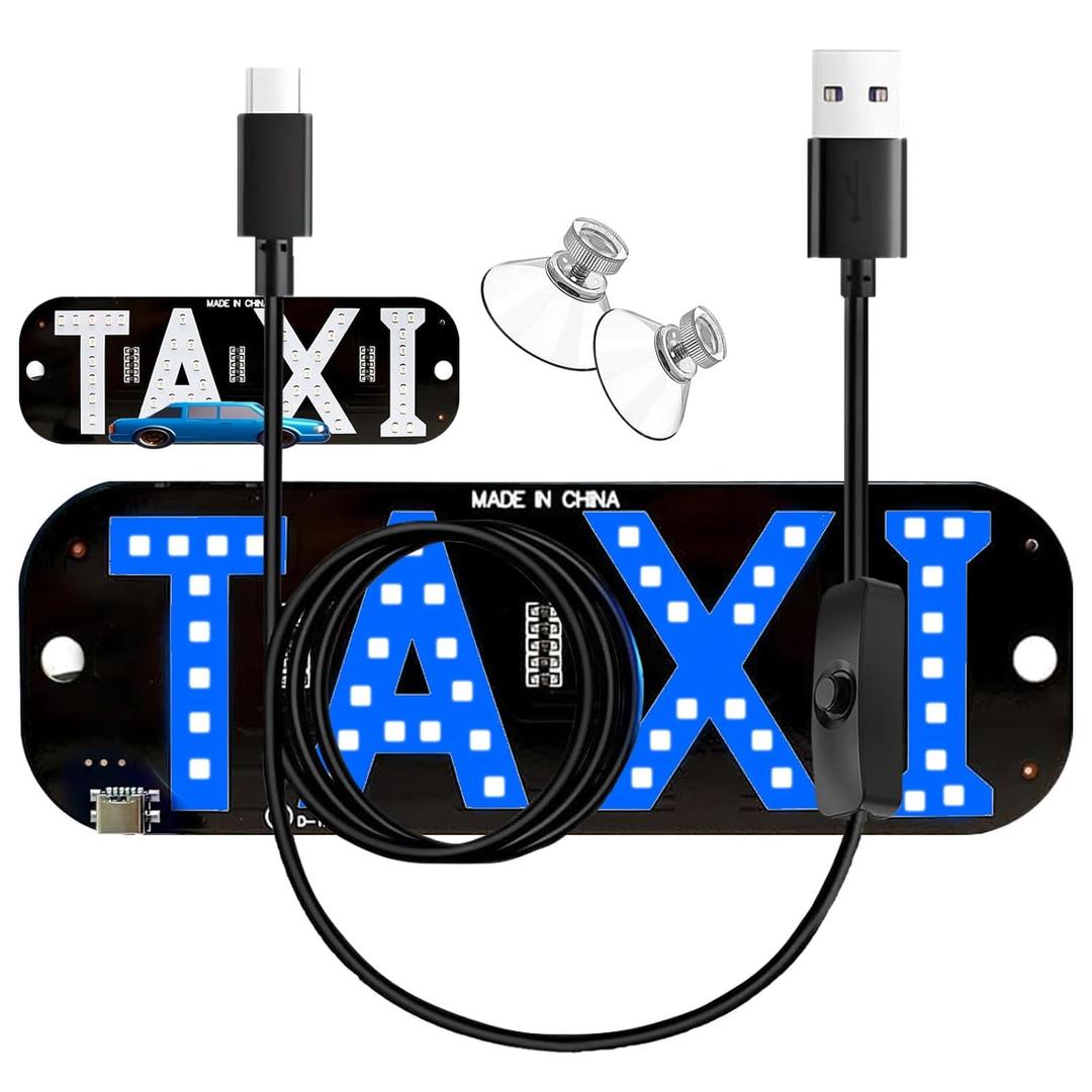 Light Signs for Car, USB Type-C Touch Dimmer Control, Suction Cup Mount Light Board Sign Suitable for All Cars (Blue and Pink)