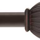 Kenney KN71713 Beckett Soft Square End Standard Decorative Window Curtain Rod, 48-86" Adjustable Length, Weathered Brown Finish, 5/8" Diameter Steel Tube, 1-Pack