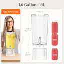 Lifewit 1.6 Gallon Drink Dispenser for Parties 2 Pcs, 6L Plastic Beverage Container with Stand for Juice/Tea/Soda & Lemonade, Clear Water Pitcher with Spigot for Mimosa Bar Hosting 39 x 16 cm/15x6"