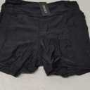 Women 3" High Waisted Swim Board Shorts Quick Dry Boy Shorts Swim Bathing Suit Bottoms Swimwear with Slant Pockets M