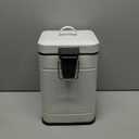 CEROELDA Small Trash Can with Lid-5L/1.3 Gal, Stainless Steel Outdoor Dog Poop Garbage Can-Farmhouse Retro Metal Waste Bin w/Step Pedal for Bathroom Bedroom Office-Soft Close-White