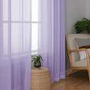OWENIE Sheer Curtains 84 inches Long for Bedroom Living Room 2 Panels Set, Rod Pocket Soft Light Filtering Privacy Fimly Sheer Curtains & Drapes, Solid Purple Window Treatments, 42Wx84L (Lavender)