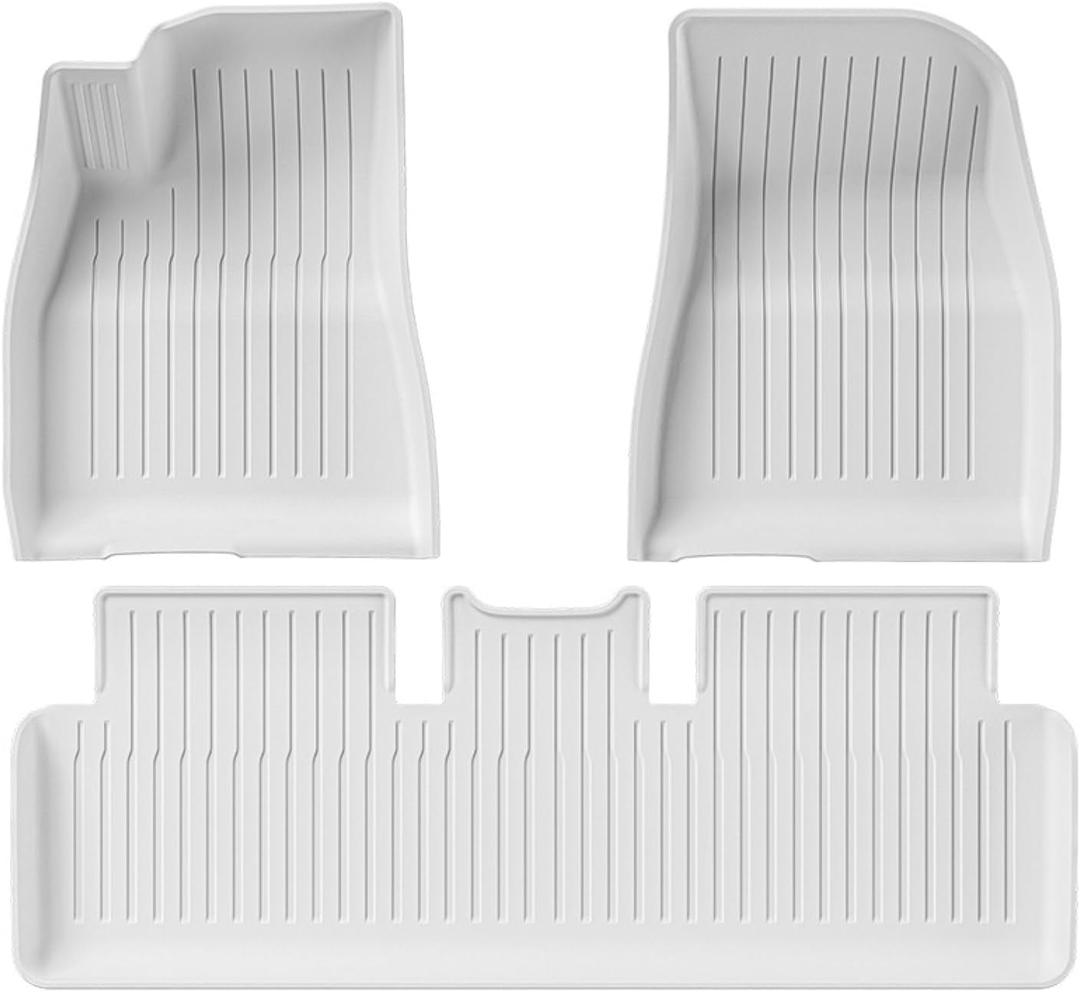 Floor Mats for Tesla 2024-2026 Model 3 5-Seat Floor Mats White, Model 3