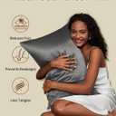 SilkSilky 100% Mulberry Silk Pillowcase - Pure 22 Momme High-Grade 6A Fibers for Hair & Skin, Envelope Closure, Natural, Organic, Breathable & Cooling Pillow Case (Standard, Dark Gray)