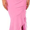 BTFBM Summer Dresses for Women 2026 Wedding Guest Dress Prom | Bodycon Ruched Sleeveless Maxi Dresses,V Neck, Solid, Cocktail Dresses,Homecoming,Party,Brides,Bridal Shower,Summer Clothes (Pink, XXL)
