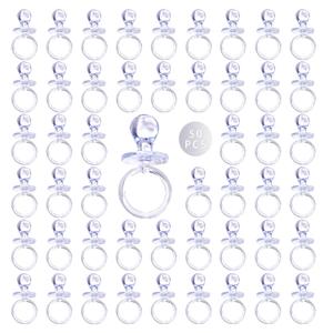 50 Pieces 2.75 Inch Baby Pacifier Baby Shower Plastic Pacifier for Baby Shower Pacifier, Baby Shower Gender Show Party Decoration DIY Baby Shower Birthday Party Gift (Clear)