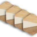 Coasters Set of 4  4" x 4" Heat-Resistant Drink Coasters for Dining Table Set  Modern, Farmhouse & Boho Decor  Protects Surfaces from Spills & Heat  Kitchen & Dining Room Table Accessories