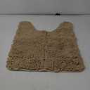 OLANLY Toilet Rugs U-Shaped 24x20, Extra Soft Absorbent Chenille Contour Bathroom Rugs, Dry Quickly, Machine Washable, Non-Slip Bath Mat for Toilet Base, Beige