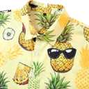 RAISEVERN Mens Hawaiian Shirt Casual Button Down Short Sleeve Tropical Beach Dress Shirt for Summer Holiday (L)