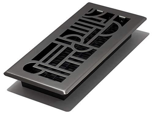 Decor Grates ADH410-GM Art Deco Floor Register, 4x10 Inches, Gun Metal, 1 Pack
