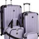 Travelers Club Midtown Hardside Luggage Travel, Lilac, 4-Piece Set