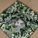 Vlorart Artificial Spring Summer Christmas Greenery Wreaths for Front Door Green Eucalyptus Leaf Wreath Decor Boxwood with Big Berries for Farmhouse Outside Year Round, 2 Pack