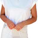 Tankaneo Womens Short Sleeve Cropped T-Shirts Summer Rolled Dolman Sleeve Crop Tops Casual Round Neck Solid Short Basic Tees (White, L)