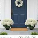 20” Artificial Hydrangea Plants Outdoor in Pots, UV Resistant Faux Hydrangea Bushes for Front Porch, Realistic White Fake Flowers for Patio Garden Entryway Indoor Home Decor, Set of 2 (2)