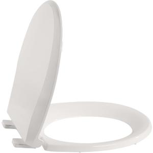 Toilet Seats Round, 17" Plastic Toilet Seat - Universal Fit Elongated/Standard Toilets, Easy Installation & Durable PP Material, Soft-Close Hinges & Release with Hardware