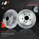 A-Premium 11.46 inch (291mm) Rear Drilled and Slotted Disc Brake Rotors Compatible with Select Toyota Models - Sienna 2004-2006 3.3L, 2007-2010 3.5L, 2-PC Set