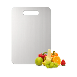 Titanium Cutting Board, 100% Pure Titanium Chopping Board for Kitchen, Hygiene & Durability Double Sided Cutting Board, Non toxic Chopping Board, Dishwasher Safe (13.2“ x 9.4”)