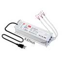 LED Driver 300 Watts (100W X3) 25A Waterproof IP67 Power Transformer Adapter 90-265V AC to 12V DC Low Voltage Output, with 3-pin Plug 3.3 ft LED Cable for LED Lighting Outdoor Light and Any 12V DC