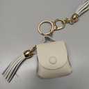 R-fun for Airpods 4 Case, Soft TPU (Leather-Like Design) Drop Protection Cover for Men and Women with Lanyard and Cleaner Kit, Compatible with Apple Latest Airpods 4th Gen(USB-C)(2024)-White