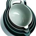 BoxedHome 4 Pack Nesting Mixing Bowl with Pour Spout and Handle, BPA free Microwave & Dishwasher Safe(Green, 4 Pack with Handle)