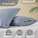 Vonty 2 Pack Standard Pillow Cases - 20x26 Inch, 1800 Thread Count Microfiber Pillowcases Standard Size Grey Pillow Cases Luxury & Soft Embroidered Bed Pillow Covers with Envelope Closure