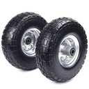 High Load, Hyssk 4.10/3.50-4'' Tire and Wheel flat free, 10" Heavy Duty Solid Replacement Tire with 5/8” Axle Bore and Steel Bearings for Gorilla Cart, Hand Truck, Garden Cart, Yard Wagon Cart(2 Pack)