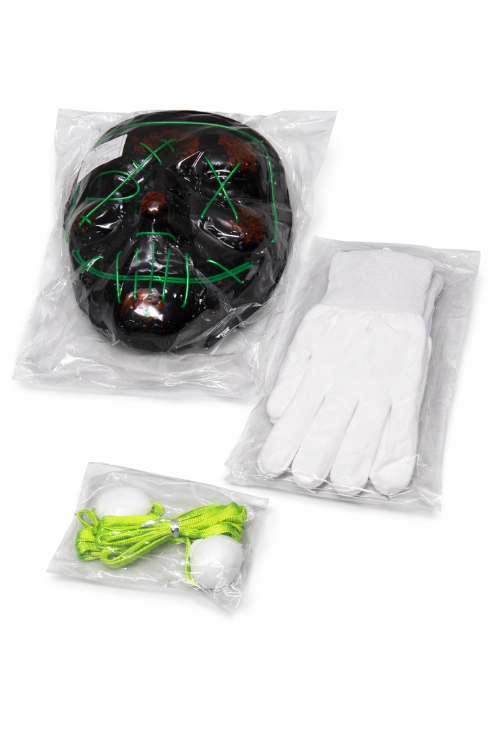 Led Light Up Scary Mask El Wire Mask for Halloween 3 Lighting Modes for Aldult Teens