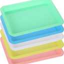 5 Pcs Plastic Art Trays, Beading Trays for Jewelry Making, 9.5 x 7.1 Activity Craft Sand Tray, Colorful Rectangular Craft Tray for Painting Beads Office DIY Projects (A5 Size)