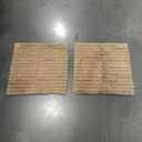 decorUhome Cozy Faux Fur Throw Pillow Covers 20x20 Set of 2 Decorative Soft Plush Striped Modern Farmhouse Boho Couch Pillow Cases with Velvet Back for Sofa Bed Living Room, Khaki Brown