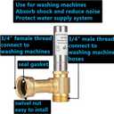 (2 Pack) Lidertik Water Hammer Arrestor Washing Machine 3/4 Absorb Shock and Reduce Noise Laundry Washer Knock Valve Garden Hose Air Inline Sink LI-Dishwasher LI-Y241-11-11-A(2 PACK)