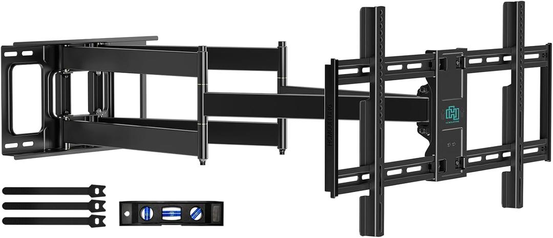 Heavy Duty Long Dual Arm TV Wall Mount Holds up to 179 lbs, Swivel and Tilt TV Mount with 40.9" Extended Articulating Arms for Most 42-90 inch TVs, VESA 800x400mm, Fits 16''-18'' Wood Studs