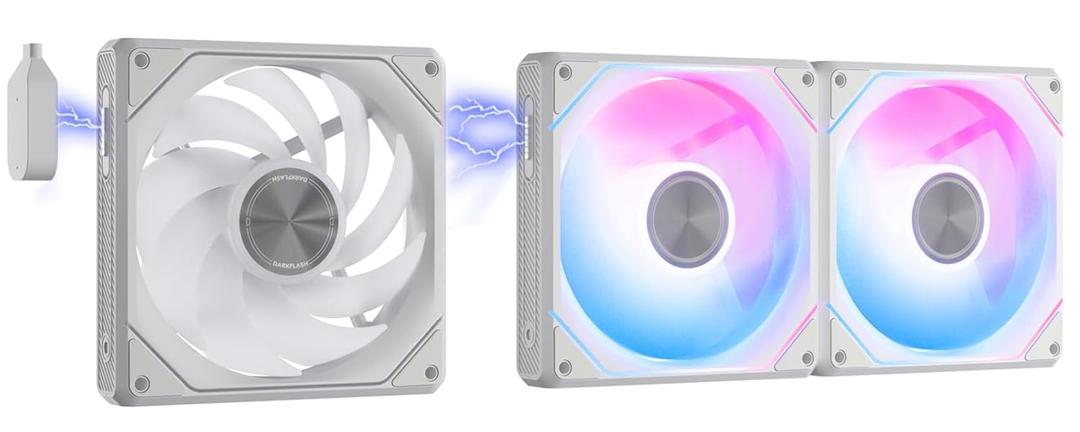 darkFlash G24 120MM Magnetic ARGB PC Case Fans - 3 Pack, Tool-Free Installation, up to 2200RPM Cooling, 4-Pin PWM, Sync with Motherboard RGB Software(White)