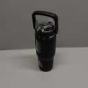 BLUEGO 32oz Glass Water Bottle with Handle and Straw|Leakproof Sports Glass Bottle with Time Marker and Silicone Sleeve|Glass Drinking Bottle for Travel, Gym, Workout, Black