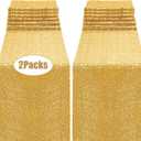 2 Pack Sequin Table Runner Gold, 12 x 108 inch Glitter Gold Table Runner for Rectangle Table for Birthday, Wedding, Banquet, Holiday Party Decorations & Baby Shower
