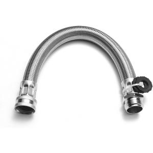 Garden Hose Extender, Kink-Free Saver,Braided Stainless Steel Water-Inlet Hose (Hose OD 0.87", ID 0.62") (2FT)