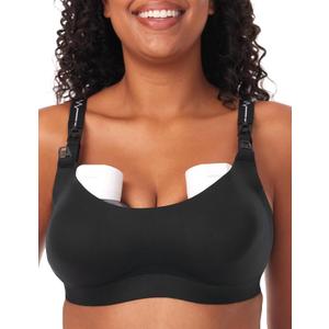 Momcozy Pumping Bra for Wearable Breast Pump, Nursing & Pumping Bra in One, Hands Free Pump Bra Suitable for M5, S12 Pro, etc (Large, Black)