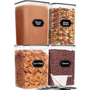 square pantry food storage containers, 5L(2), 2.5L (3)