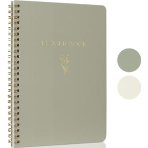 ZICOTO Easy to Use Accounting Ledger Book - The Perfect Expense Tracker Notebook for Your Small Business - Beautiful Personal Finance Checkbook, Income and Expense Log Book (Sage Green)