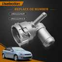 1K0122291R Aluminum Water Coolant Hoses Connector Pipe Replacement for Audi A3 S3 Sportback VW Beetle EOS Golf Caddy CC Jetta Passat Touran Seat Skoda 1K0122291CA (Two Pcs)