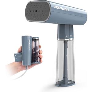 Clothes Steamer Travel, HOMEASY Handheld Steamer for Clothes Garment Steamer Portable Iron Clothes Steamer Fabric Wrinkle Remover with Fast 25s Heat-up Detachable Water Tank, Blue