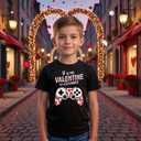 Boys Valentines Shirt Kids Valentines Day T-Shirts Toddler Valentines Graphic Tops 2026 (3-10 Years) (Black)