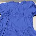 Rapbin Womens Puff Short Sleeve Babydoll Tops Summer Peplum Pleated Cotton T Shirts Casual Loose Fit Flowy Blouses (Blue, L)