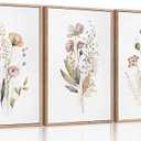 3Pcs Watercolor Wildflower Canvas Wall Art Modern Minimalist Colorful Botanical Floral Painting Pictures Wall Decor Flower Poster Print Artwork for Living Room Bedroom Woman's room Decoration Unframed (24L" x 16W")