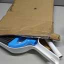 Amazon Basics Dustpan Broom Set with Adjustable Long Handle, Easy to Assemble, Blue and White