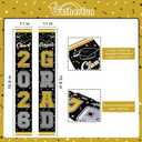 3 x 2026 Graduation Decorations,Congrats Grad Banner Backdrop for Class of 2026 Decorations- Black and Gold Graduation Party Decorations